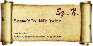 Szemán Nándor névjegykártya