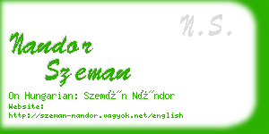 nandor szeman business card